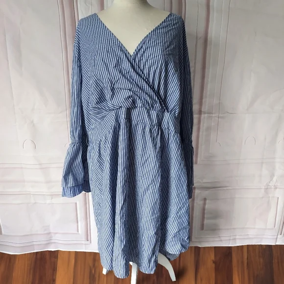 blue and white striped plus size dress Blue Stripe Dress